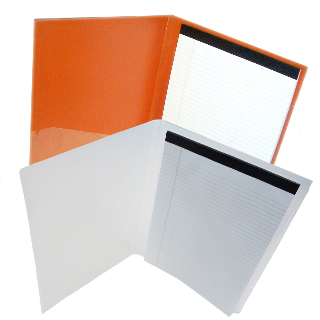 A4 Pad Feint Ruled with Margin in Polyprop Folio Folder white Opaque Cover