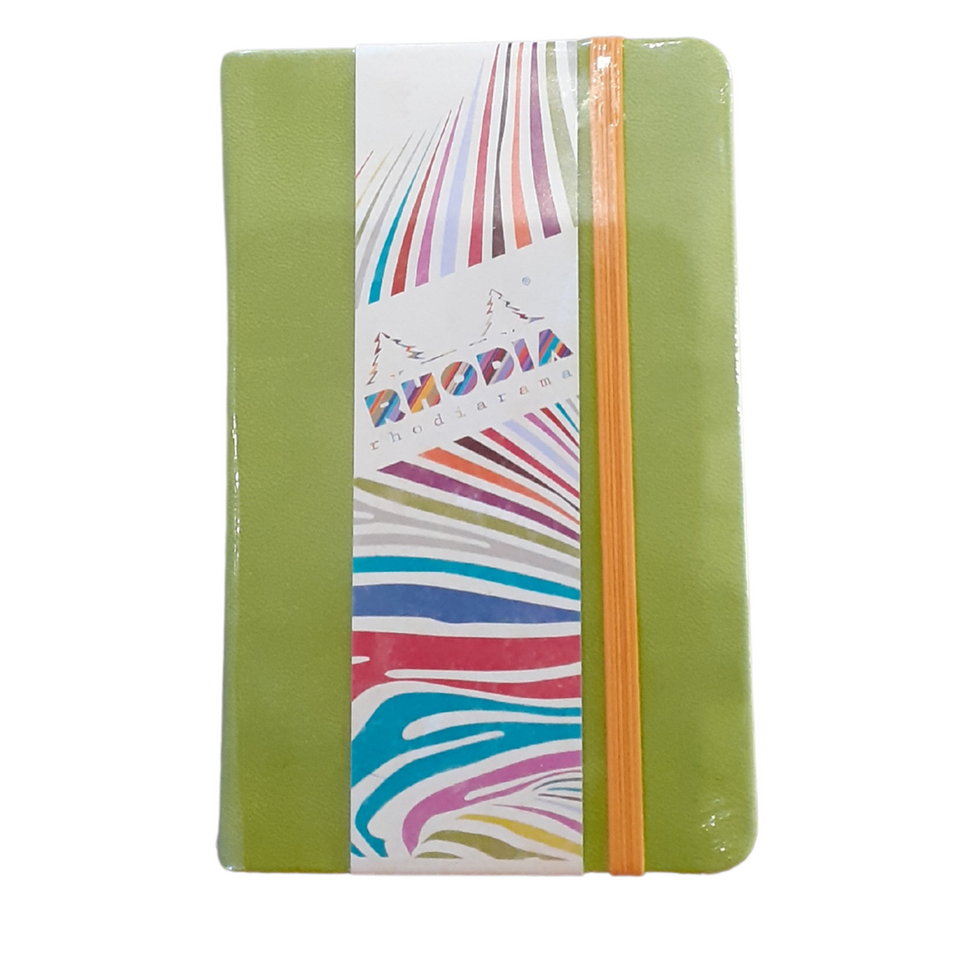 RHODIA A6 RHODIARAMA JOURNAL/NOTEBOOK in 3 colours, Lime Green, Pink and Turquoise